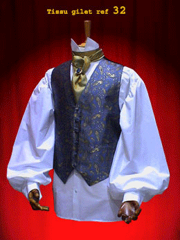 Colete masculino - (casaco sem mangas) em tecido brocado Francs