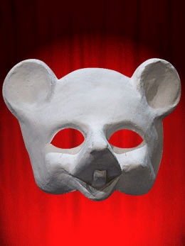 WHITE MASK BASE MOUSE or RAT TO BE PAINTED FOR WEARING