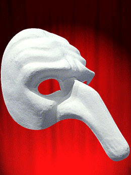 Masks  COMEDIA papier-mache WHITE PULCINELLA