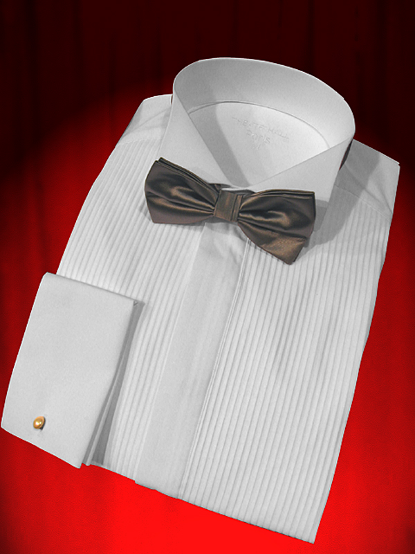 SHIRT 1900 WITH PLEATED BIB and FRENCH CUFFS -  WING TIP COLLAR