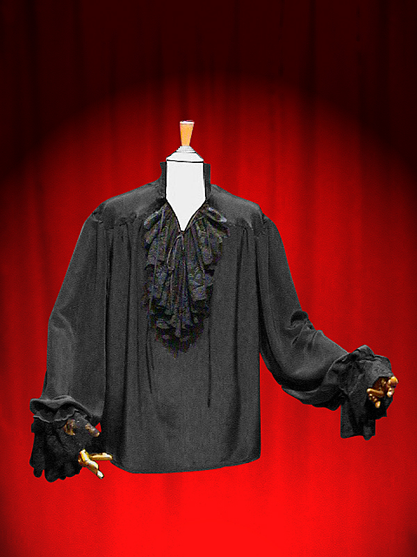 MEN'S SHIRT WITH BLACK or RED JABOT ALL IN LACE - FLUID FABRIC