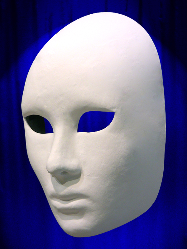 FACE MASK COMPLETE WHITE PAPER MACHE for WOMAN