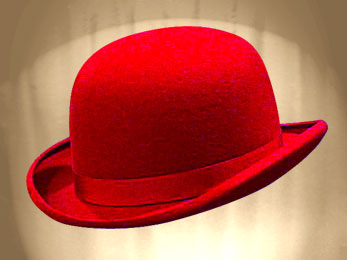 BOWLER DERBY HAT RED PAVOT (2/3 weeks)