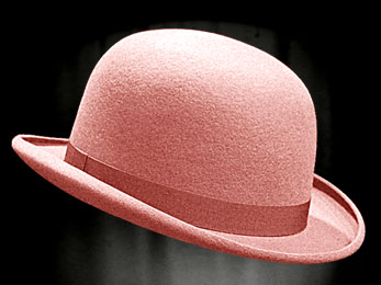 BOWLER DERBY HAT CLEAR PINK (2/3 weeks)
